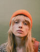 Conjunto gorro y bufanda naranja punto mujer-6