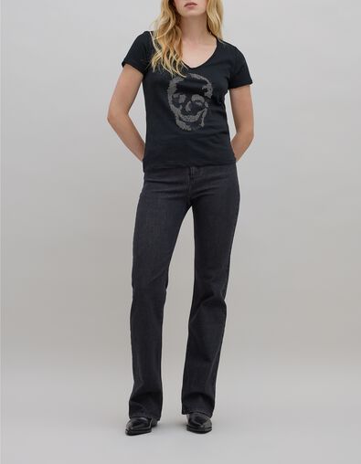Zwart T-shirt doodshoofd en gekruiste botten - IKKS