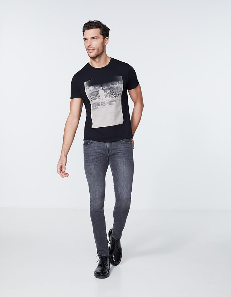 Tee-shirt noir avec visuel concert rock Homme-6