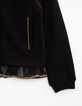 Cardigan noir zippé bordé de tulle fille-2