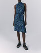 Marineblaues Damenkleid mit psychedelischem Blumenprint-7