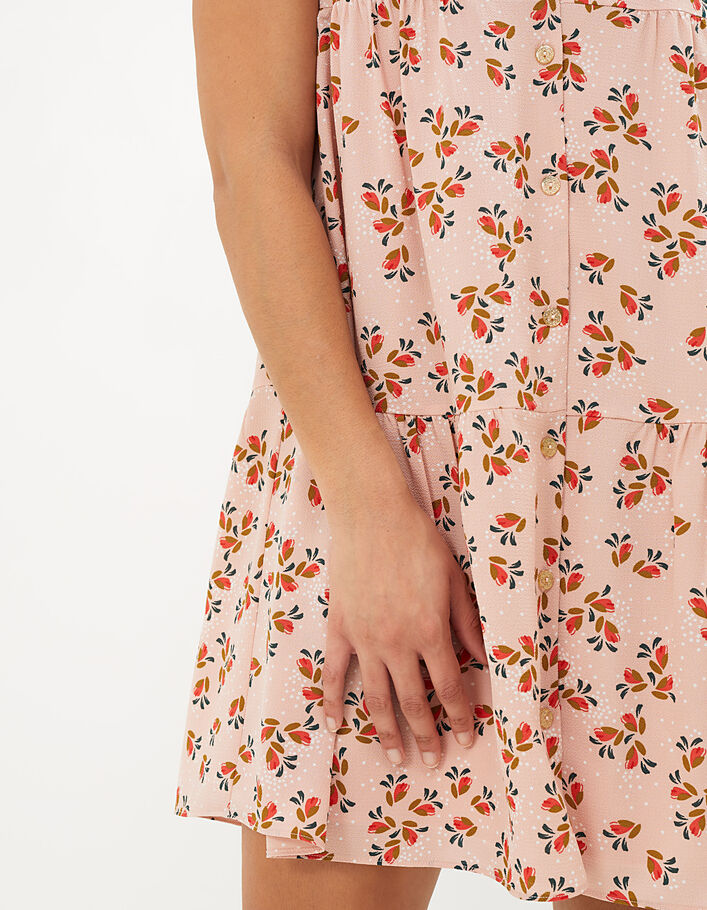 I.Code hibiscus floral and polka dot print dress - I.CODE