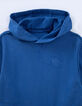 Blauwe sweater relaxed coupe tekst in reli&euml;f jongens-2
