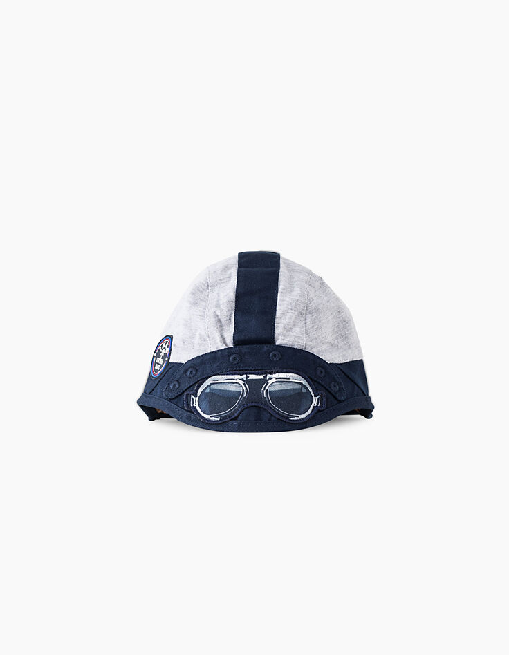 Casquette navy bi matière bébé garçon -1