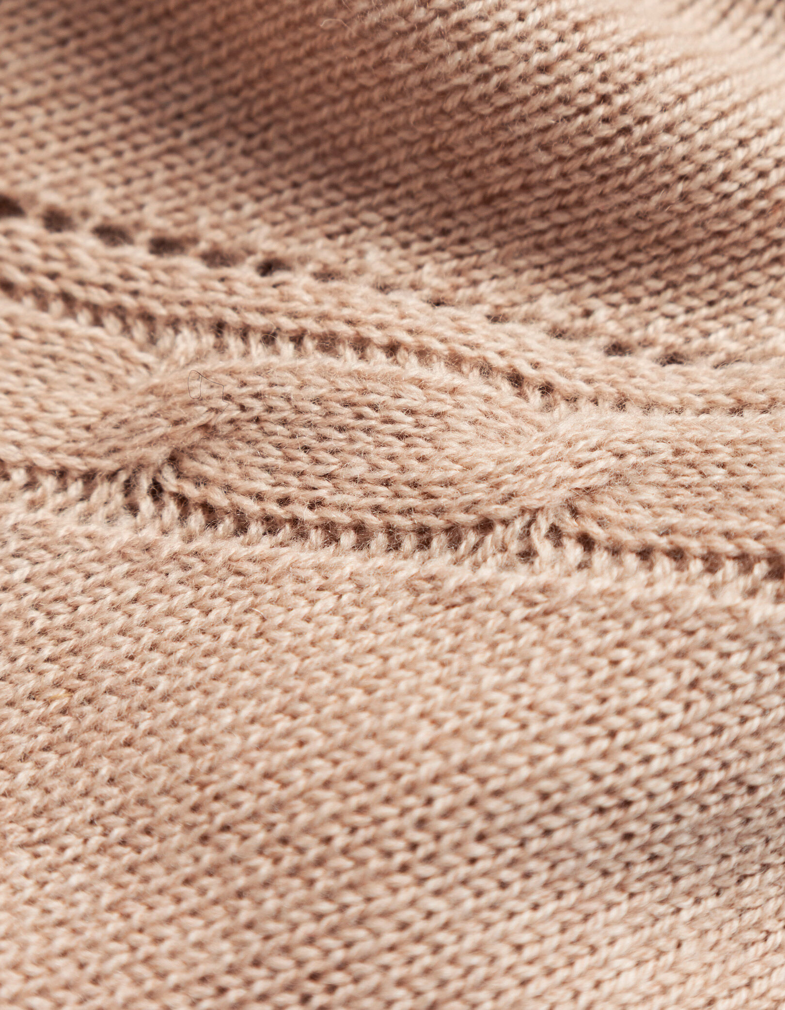 Women's beige sweater dress with placed cable knit IKKS