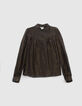 Pure Edition damesblouse opstaande zijden kraag gouddraad-6