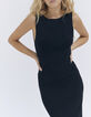 Women’s black long knit tube-dress open down sides-5