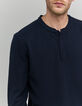 Men's navy embossed mesh T-shirt-4