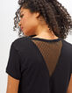 Schwarzes T-Shirt mit Arty-Motiven und Plumetis hinten I.Code-2