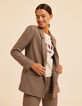 Veste de tailleur beige motif pied-de-puce EMMA I.Code-1
