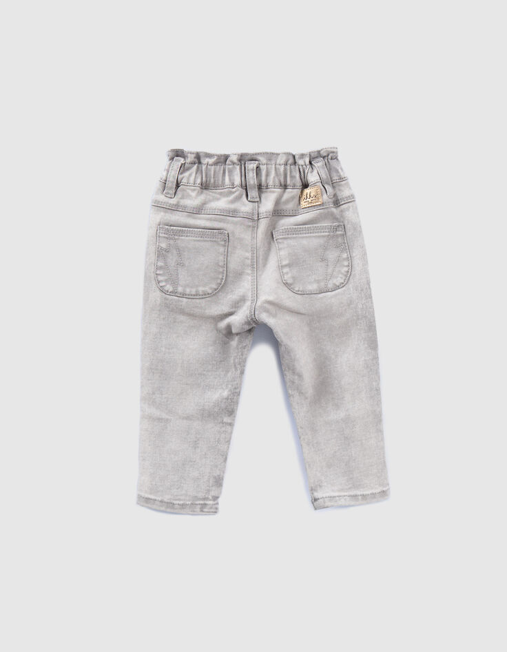 Graue Jeans mit Gummizug für Babymädchen-3 Graue Jeans mit Gummizug für Babymädchen-3