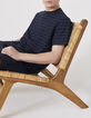Camiseta azul marino rizo rayas relieve hombre-1