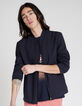 Blouson indigo esprit bomber à poches zippées Homme-1