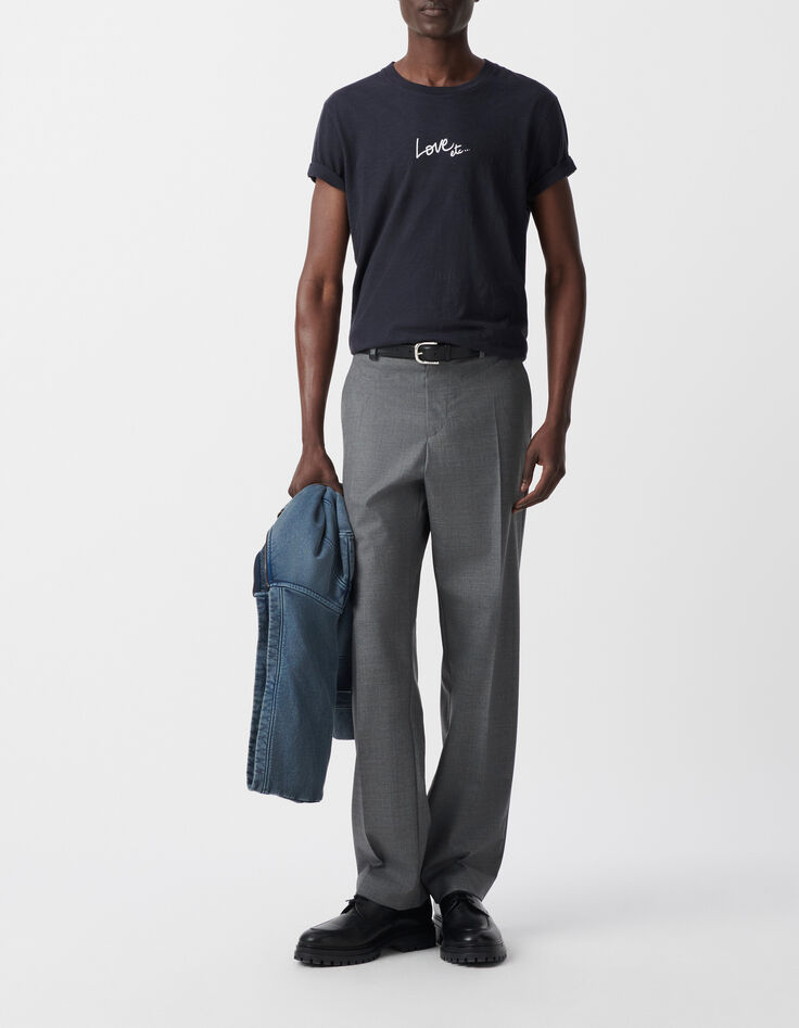 Herren-T-Shirt, marine, Biobaumwolle, Liebesbotschaft-1