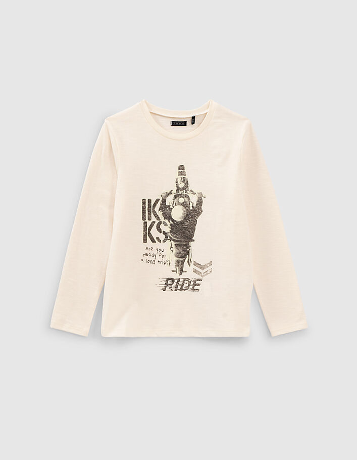 Cremeweißes Jungenshirt mit Rider-Motiv  - IKKS