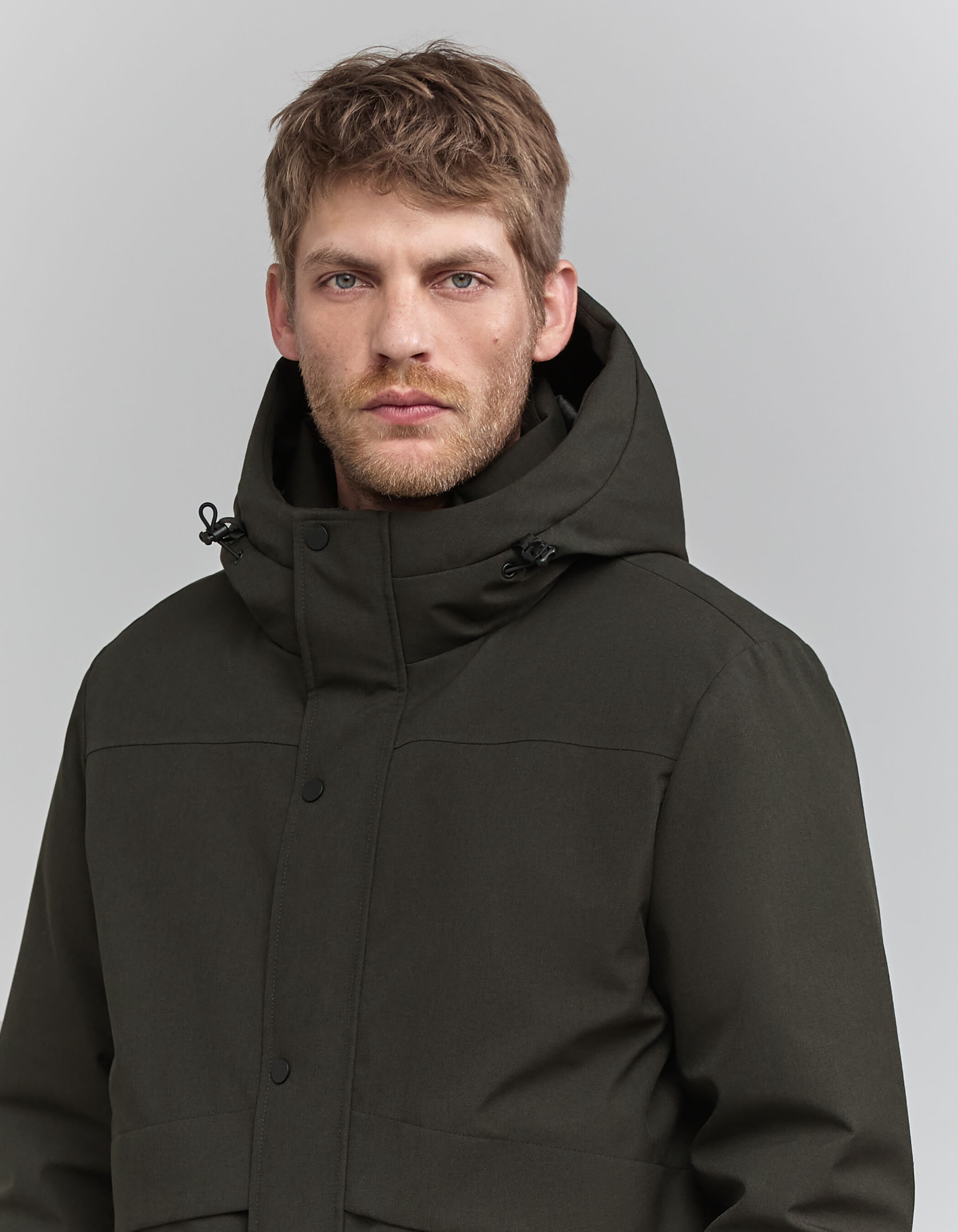 Doudoune kaki nylon granite WATERPROOF BREATHABLE Homme IKKS