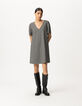 Women’s black houndstooth back/front reversible dress-4