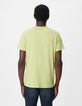 T-shirt encolure V vert coton bio flamm&eacute; Homme-3