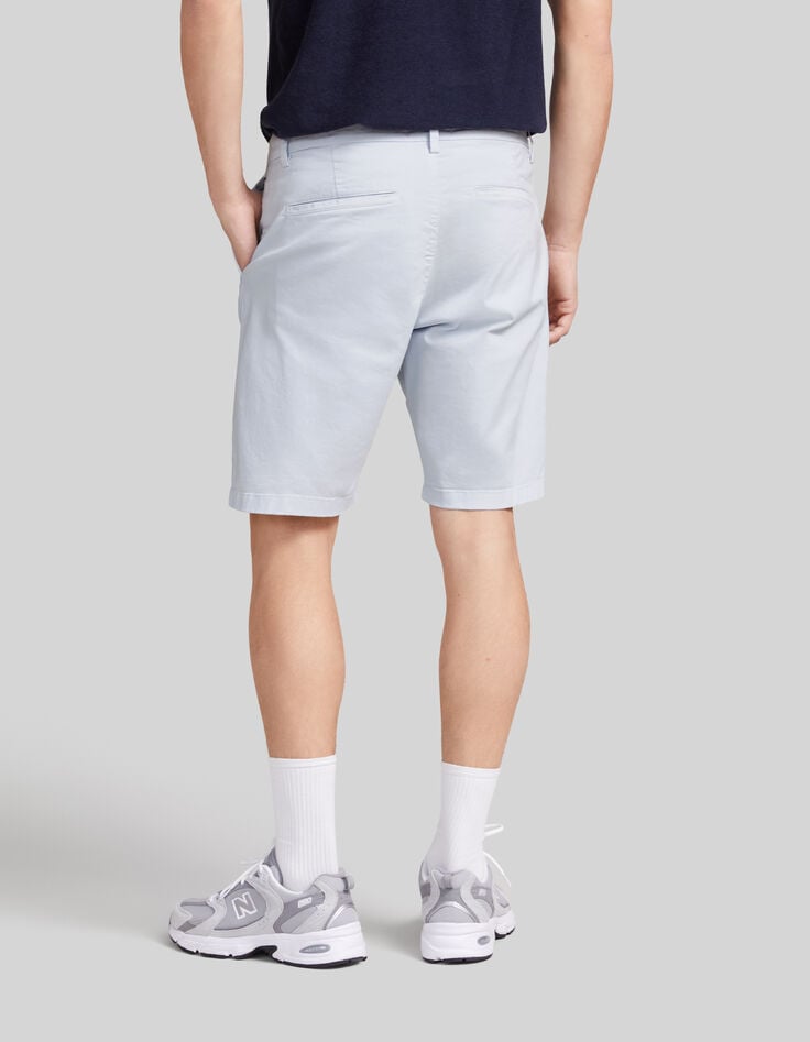 Hemelsblauwe chinobermuda TAPERED Heren-3