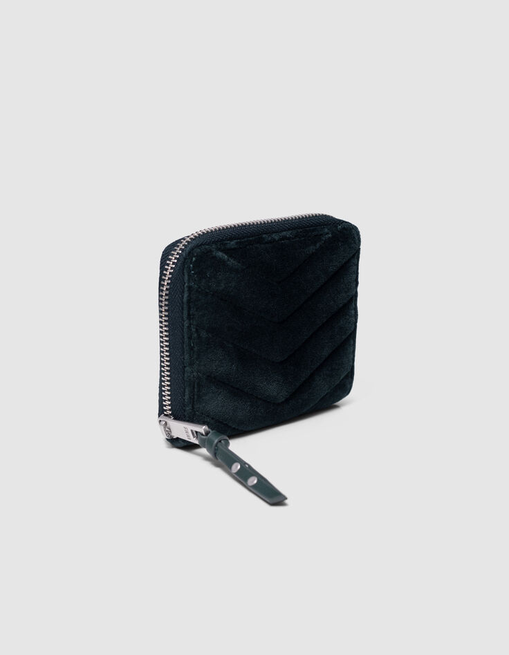 Dames portemonnee fluweel groen 1440 Mini Compagnon-2 Dames portemonnee fluweel groen 1440 Mini Compagnon-2