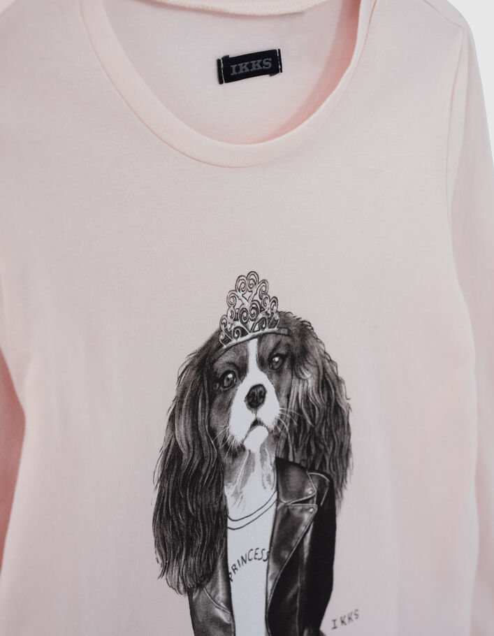 Hellrosa Mädchenshirt mit Prinzessinnen-Hund-6