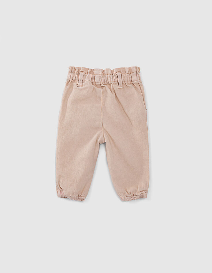 Vaquero rosa empolvado con cinturón fular bebé niña-2