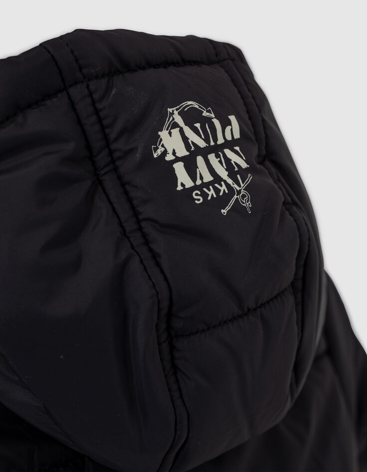 Doudoune réversible navy et Sherpa blanc bébé garçon-6