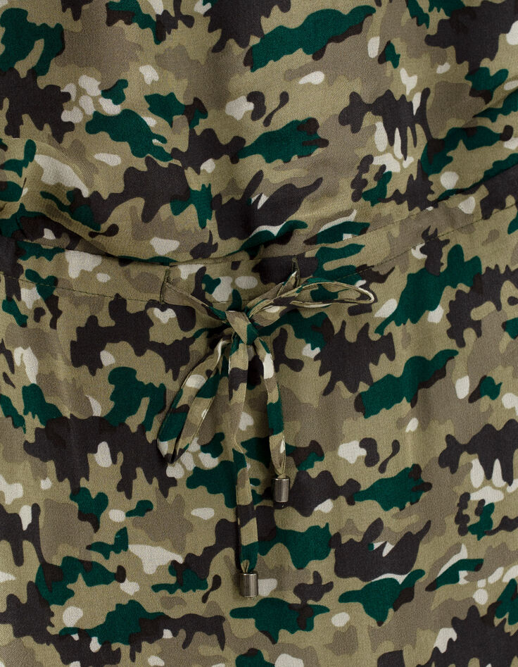Women’s lichen dress with green camouflage print-6