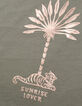 Khaki Mädchen-T-Shirt, Biobaumwolle, Palmen-Tiger, kupfer-7