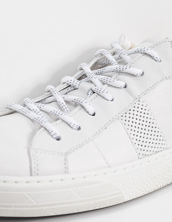 Sneakers blanches en cuir avec perforations Homme - IKKS