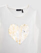 Cremewei&szlig;es M&auml;dchenshirt mit Wendepailletten-3