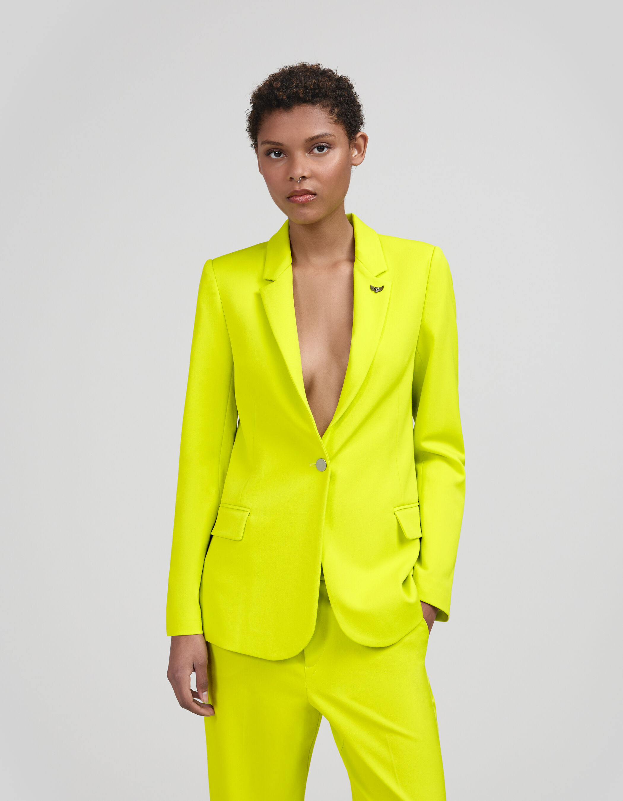 Suit jacket green top