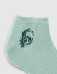 Boys’ aqua and ribbed white socks -4