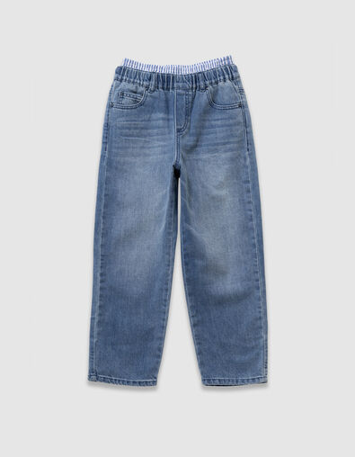Trompe-l'oeil blauwe baggy jeans voor jongens - IKKS