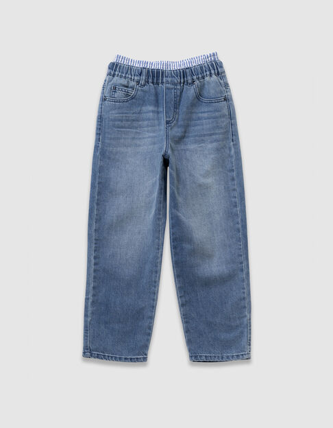 Trompe-l'oeil blauwe baggy jeans voor jongens - IKKS