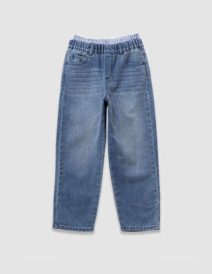 Trompe-l'oeil blauwe baggy jeans voor jongens-1