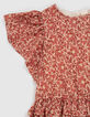 Rotes Mädchenkleid mit Blumenprint-3