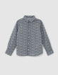 Boys’ grey flowery Liberty fabric shirt-1