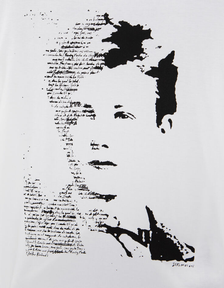Camiseta de hombre blanca de algod&oacute;n org&aacute;nico visual rock-5