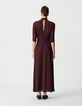 Women’s burgundy high neck long dress-3