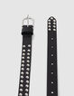 Women’s black all-over studded leather jeans belt-2