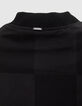 Schwarze Mädchen-Steppjacke, Ton-in-Ton-Schachbrettmuster-6
