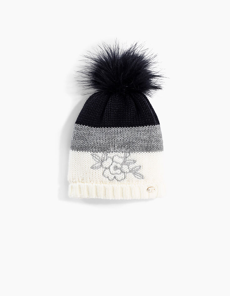 Gorro tricolor bebé niña-1