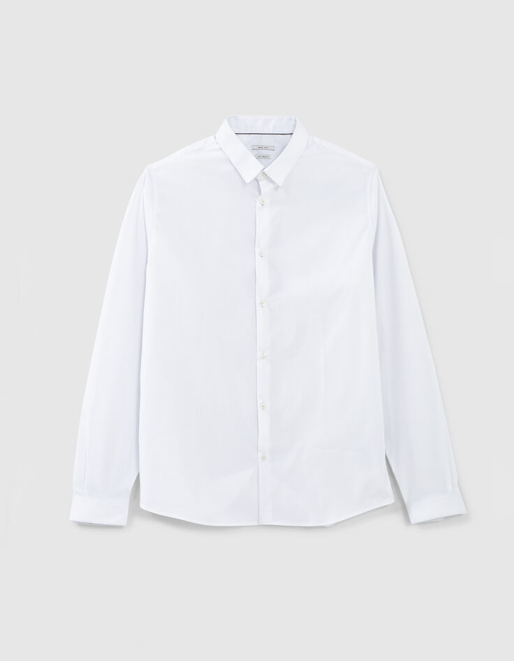 Camisa SLIM blanca con línea negra BasIKKS Hombre-5