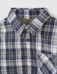 Chemise indigo à carreaux garçon -2