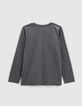 Boys' charcoal grey marl guitarist image T-shirt-4