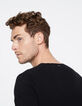 Pull noir col V en cachemire Homme-5