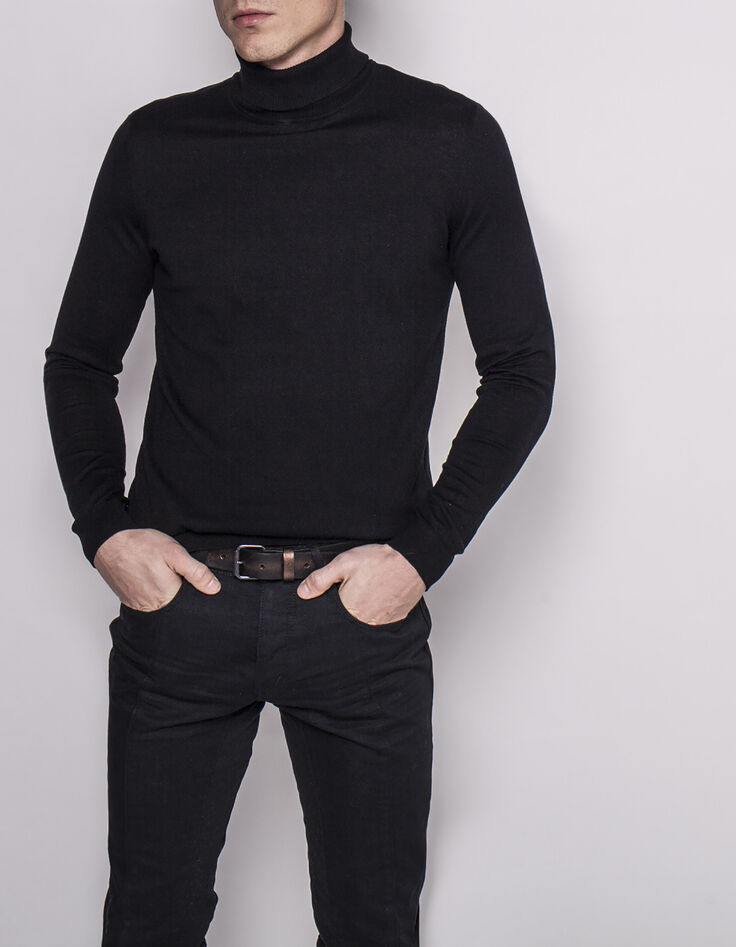 Pull noir homme-4