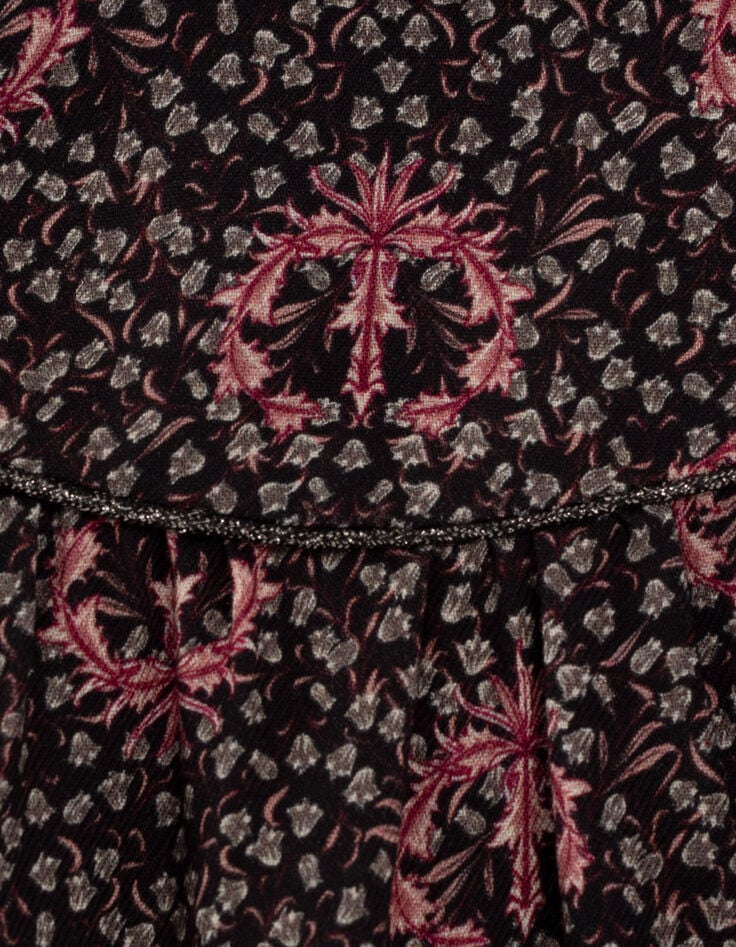 Baby girls’ black lily print dress-4