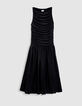 Women&rsquo;s flowing black dress with draped bodice-5